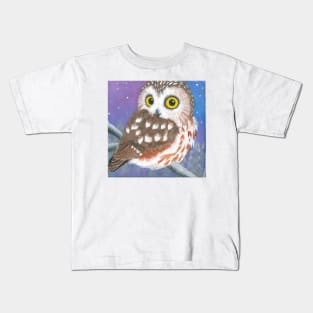 Northern Saw Whet Owl Kids T-Shirt